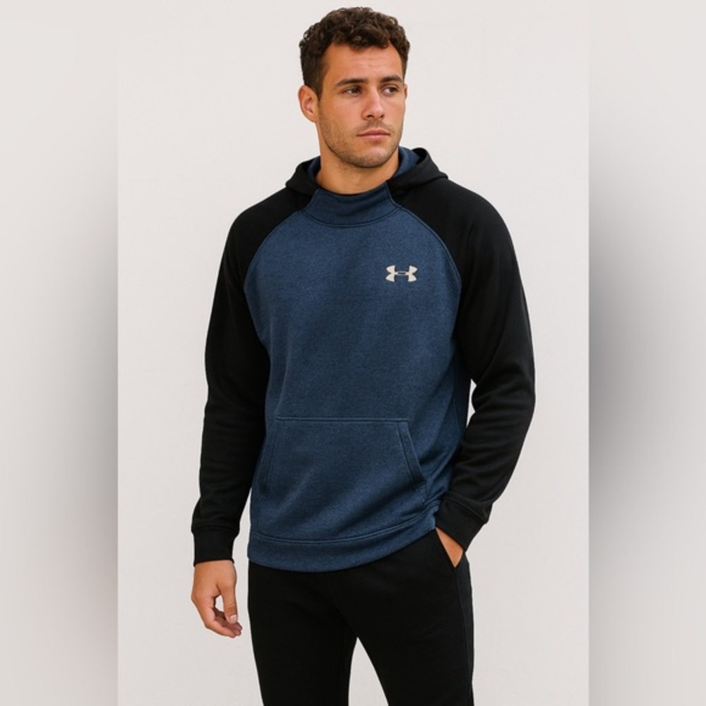 Mens Under Armour Hoodie LG/G Black / Blue sweat shirt